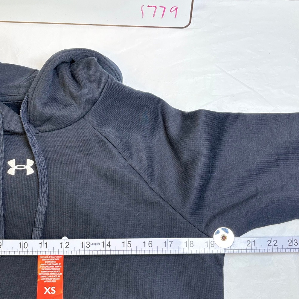 Under Armour Womens Rival Fleece Hoodie Black Pullover 1379500-001 XS NEW‎ - Picture 8 of 10